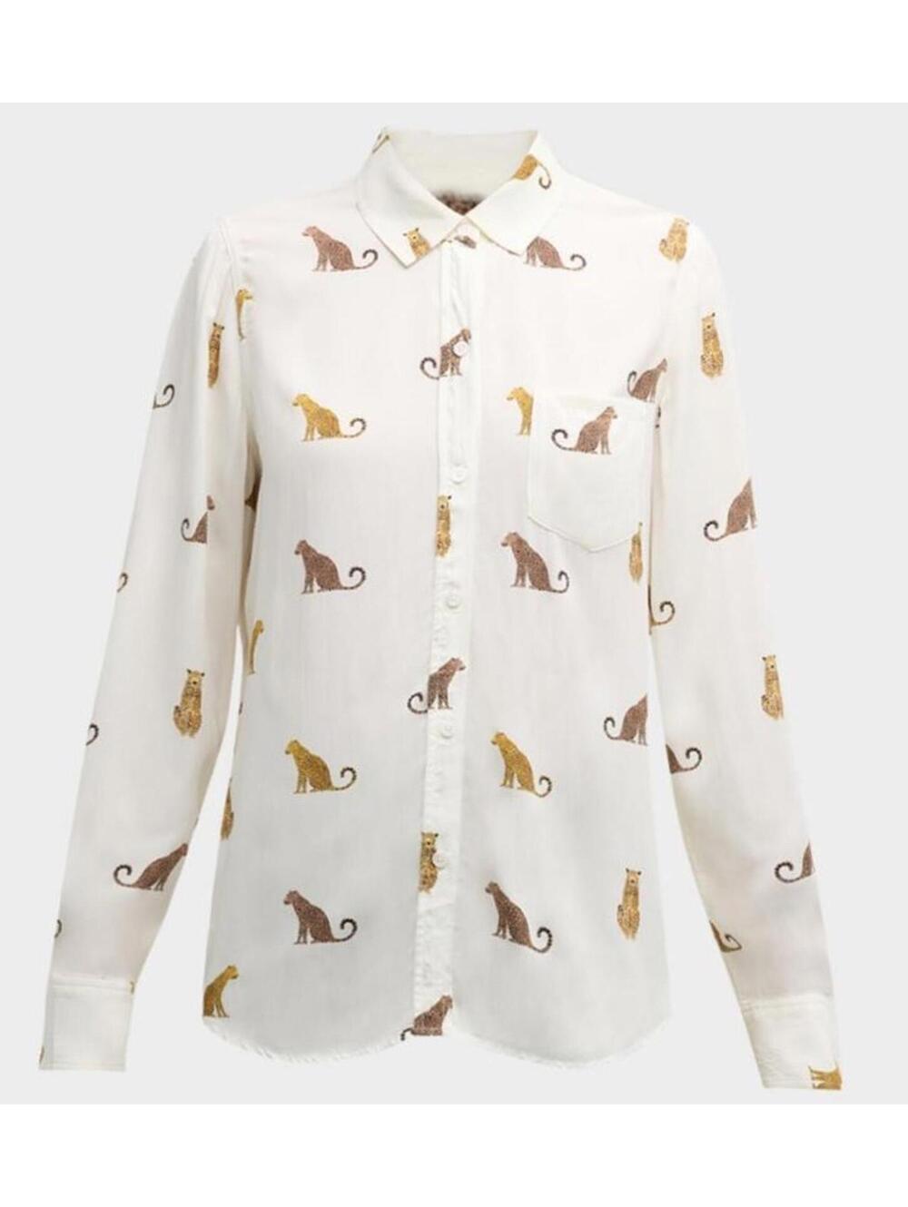 NWOT Rails Wild Animal Kathryn White Button-Up Shirt S
